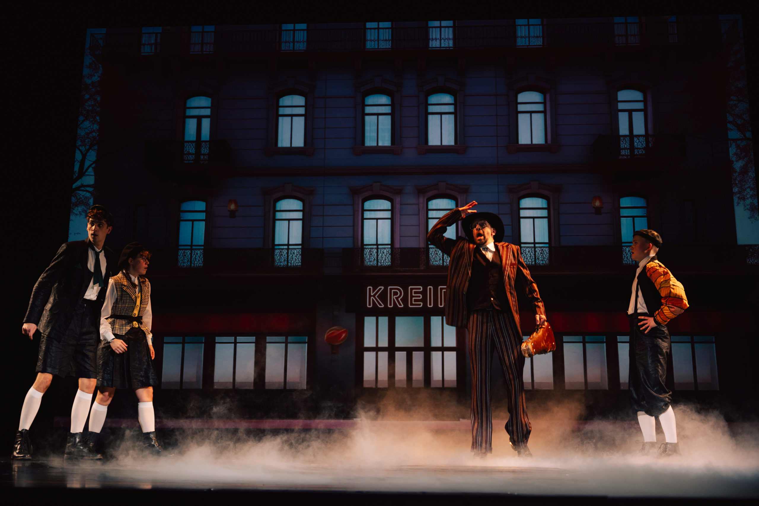 Emil und die Detektive, Julian Tzschentke, Coco Brell, Sven Kaschte, Elias Eisold c Philine Hofmann